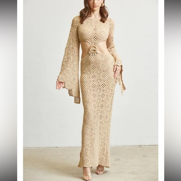 BLITHE LA Dresses & Skirts - NWT Anthropologie BLITHE Crochet Cottogecore With Dramatic Trumpet Sleeve